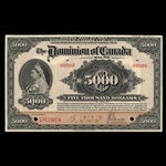 Canada, Dominion du Canada, 5,000 dollars : 2 janvier 1924