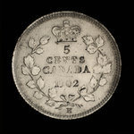 Canada, Édouard VII, 5 cents <br /> 1902