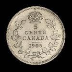Canada, Édouard VII, 5 cents <br /> 1905