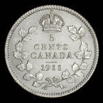 Canada, Georges V, 5 cents : 1911