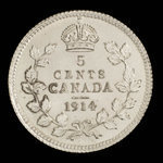 Canada, Georges V, 5 cents <br /> 1914