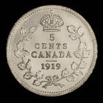 Canada, Georges V, 5 cents <br /> 1919