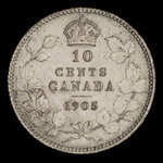 Canada, Édouard VII, 10 cents <br /> 1905
