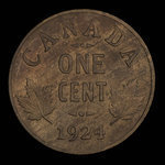 Canada, Georges V, 1 cent <br /> 1924