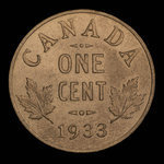 Canada, Georges V, 1 cent <br /> 1933