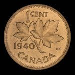 Canada, Georges VI, 1 cent <br /> 1940