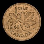 Canada, Georges VI, 1 cent <br /> 1941