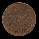 Canada, Georges VI, 1 cent <br /> 1946