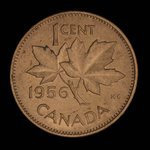 Canada, Élisabeth II, 1 cent <br /> 1956