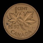 Canada, Élisabeth II, 1 cent : 1957