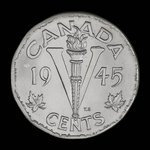Canada, Georges VI, 5 cents <br /> 1945