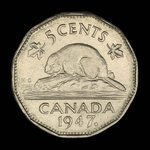 Canada, Georges VI, 5 cents <br /> 1948