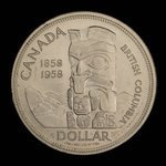 Canada, Élisabeth II, 1 dollar <br /> 1958