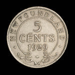 Canada, Georges V, 5 cents <br /> 1929