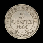Canada, Georges VI, 5 cents <br /> 1940