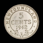 Canada, Georges VI, 5 cents <br /> 1942