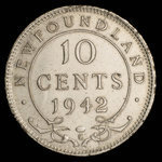 Canada, Georges VI, 10 cents <br /> 1942
