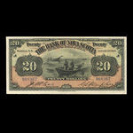 Canada, Banque Nouvelle-Écosse, 20 dollars <br /> 2 janvier 1925