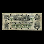 Canada, Banque de St. Hyacinthe, 5 dollars <br /> 1 juillet 1880