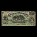 Canada, Commercial Bank of Manitoba, 5 dollars : 1 mai 1885