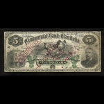 Canada, Commercial Bank of Manitoba, 5 dollars <br /> 2 janvier 1891