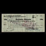 Canada, Corporation Rivière-du-Moulin, 10 cents <br /> 7 janvier 1934