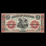 Canada, Bank of Clifton, 2 dollars <br /> 1 septembre 1861