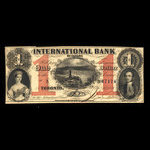 Canada, International Bank of Canada, 1 dollar : 15 septembre 1858