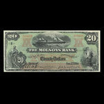 Canada, Molsons Bank, 20 dollars <br /> 2 janvier 1904