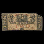 Canada, Banque de Montréal, 2 dollars <br /> 1 mai 1849