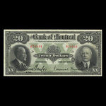 Canada, Banque de Montréal, 20 dollars <br /> 2 janvier 1923