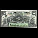 Canada, Dominion Bank, 5 dollars <br /> 2 janvier 1925