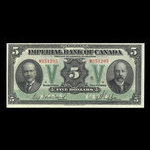 Canada, Imperial Bank of Canada, 5 dollars <br /> 1 novembre 1923