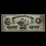 Canada, Dominion du Canada, 1 dollar <br /> 1 juillet 1870
