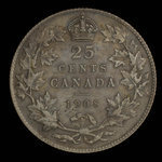 Canada, Édouard VII, 25 cents <br /> 1908