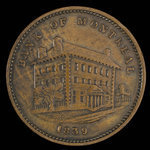 Canada, Banque de Montréal, 1/2 penny <br /> 1839