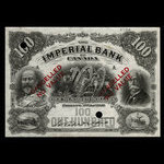 Canada, Imperial Bank of Canada, 100 dollars <br /> 2 janvier 1907