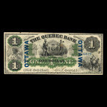 Canada, Banque de Québec, 1 dollar <br /> 2 janvier 1863