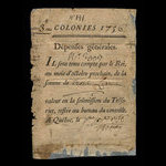 Canada, Administration coloniale française, 3 livres <br /> 1 janvier 1756