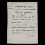 Canada, Administration coloniale française, 3 livres <br /> 1 mai 1758