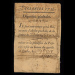 Canada, Administration coloniale française, 12 livres <br /> 1 septembre 1758