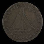 Canada, inconnu, 1/2 penny : 1821