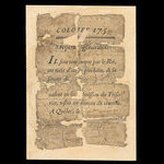 Canada, Administration coloniale française, 20 sols <br /> 1 juin 1753