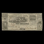 Canada, Agricultural Bank (Toronto), 2 dollars <br /> 1 octobre 1837
