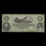 Canada, Bank of Brantford, 4 dollars <br /> 1 novembre 1859