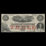 Canada, Bank of Clifton, 3 dollars <br /> 1 octobre 1859