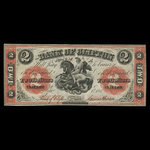 Canada, Bank of Clifton, 2 dollars <br /> 1 septembre 1861