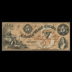 Canada, Colonial Bank of Canada, 5 dollars <br /> 14 juin 1859