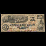 Canada, Colonial Bank of Canada, 10 dollars <br /> 4 avril 1859