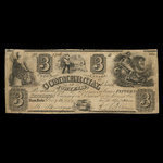 Canada, Commercial Bank of Fort Erie, 3 dollars <br /> 9 décembre 1854